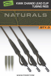 Fox Edges Naturals Kwik Change Lead Clip Tubing Rigs - dé KarperCentrale